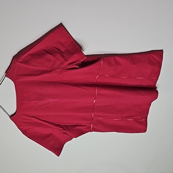 Health Pro medium pink stretch short sleeve scrub top - Picture 4 of 6